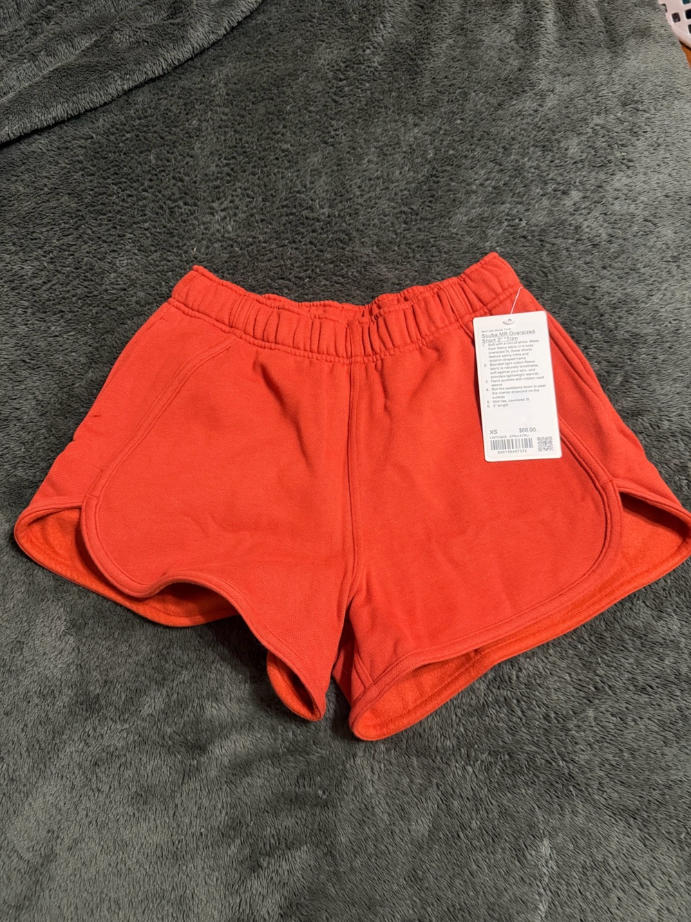 lululemon athletica Autumn Rust Scuba Shorts XS Oversized